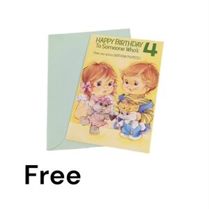 Free With Purchase Happy Birthday Card with Puppets - Yellow and Green
